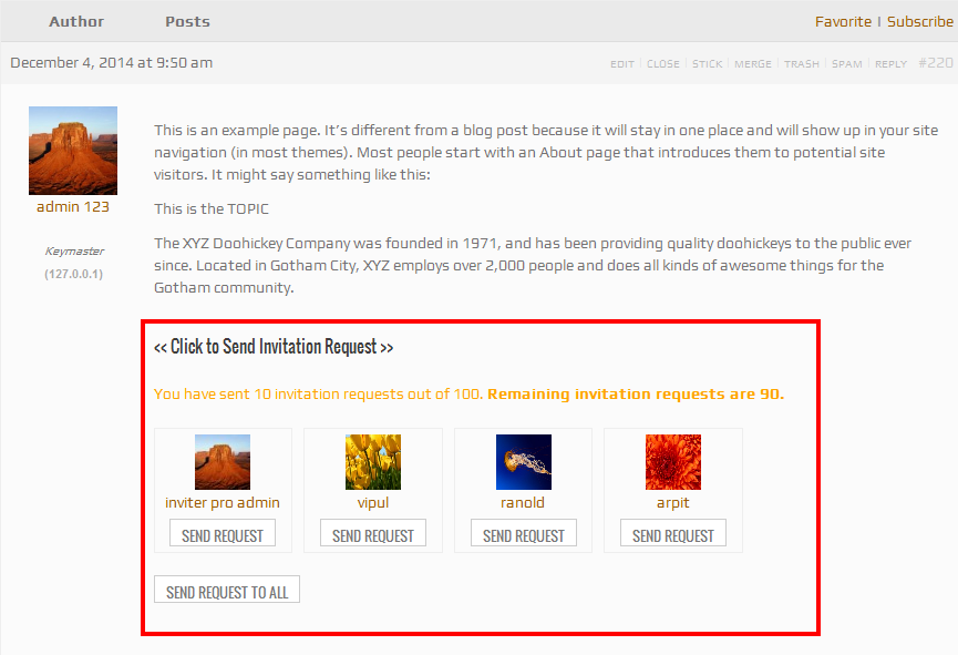 Topic Detail page