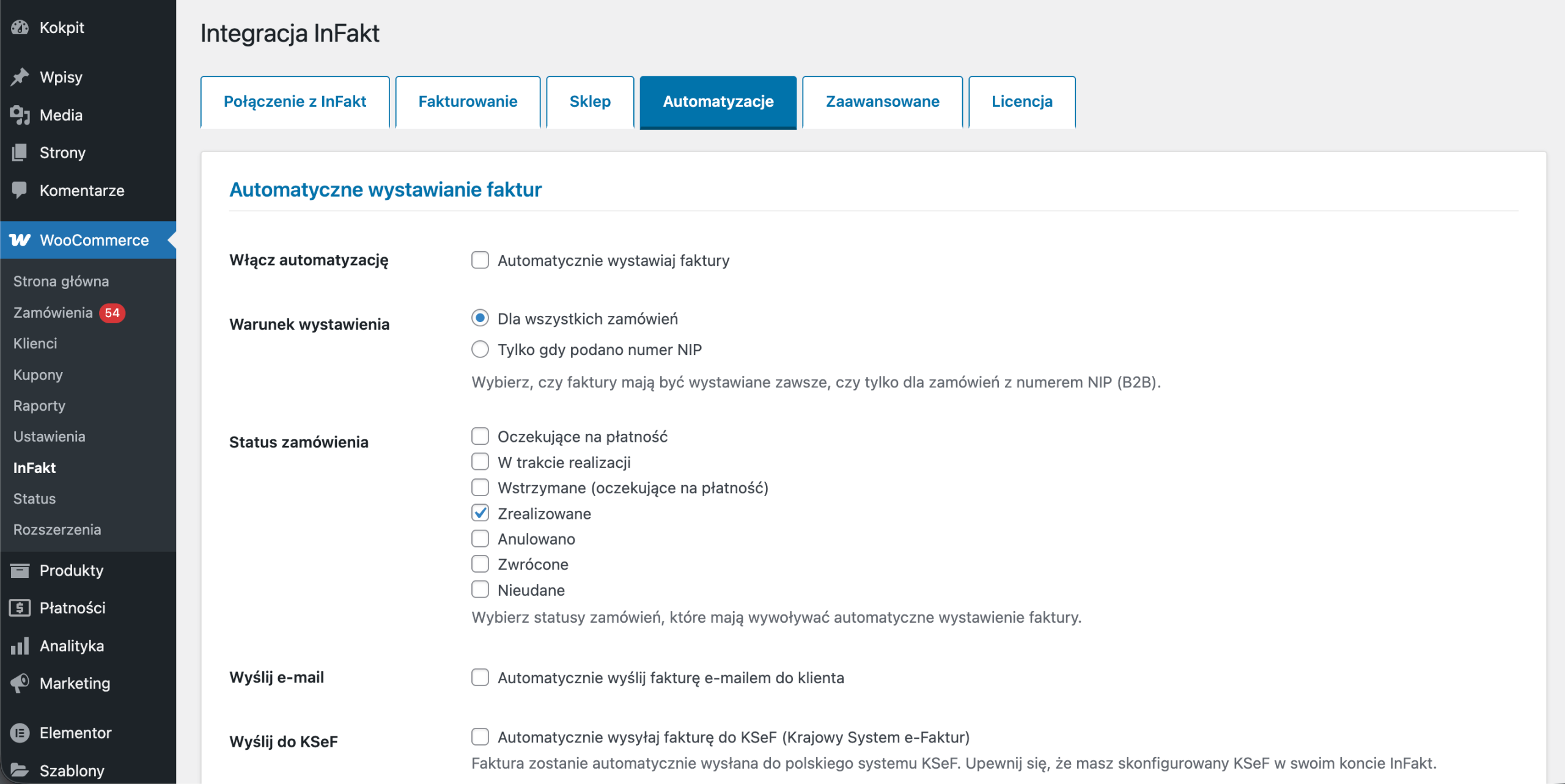 Automations settings (part 1) (PRO)