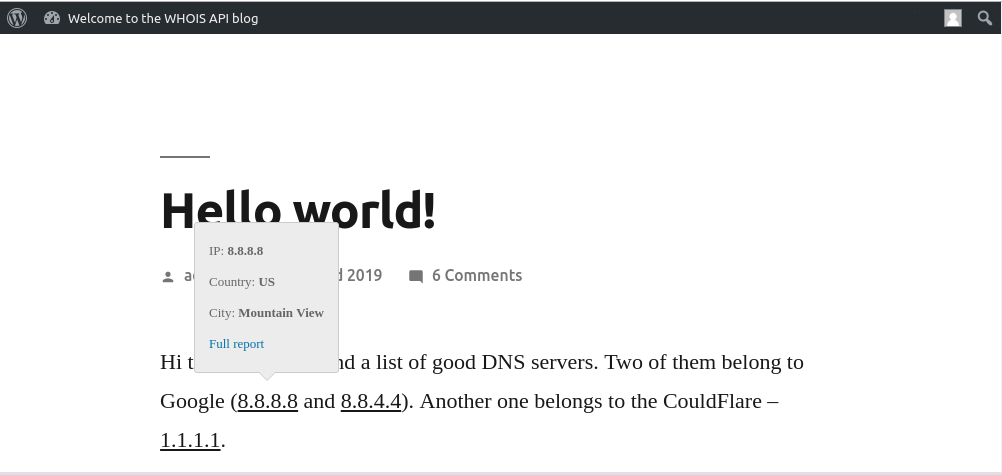 You can see an example of the tooltip in the screenshot.