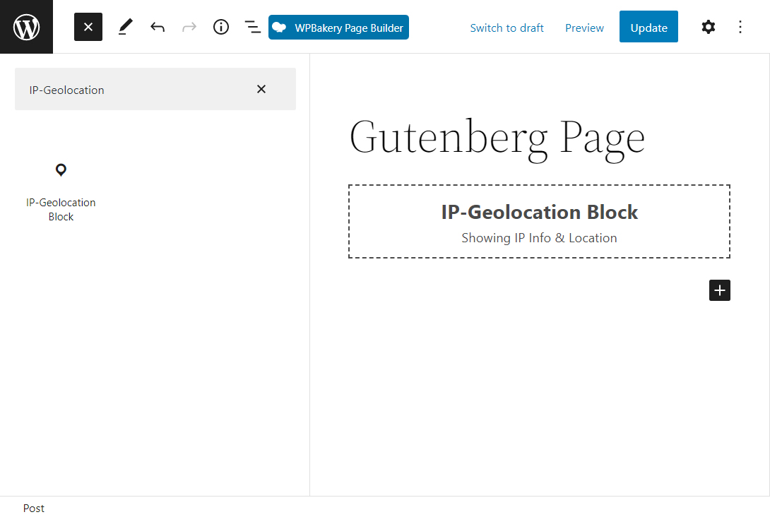 IP Geolocation in Gutenberg Page Builder