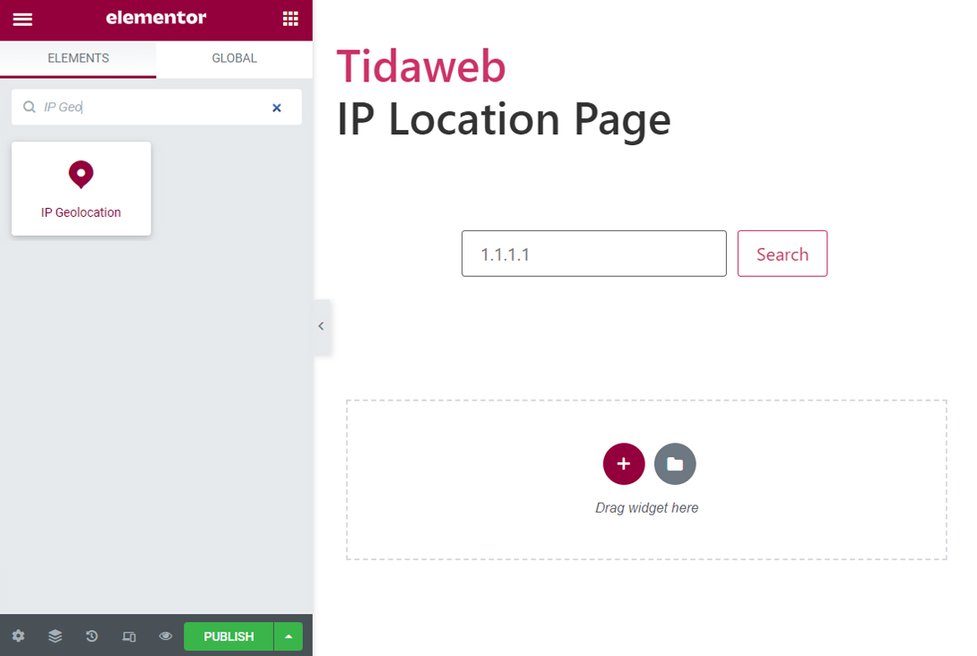 IP Geolocation in Elementor Page Builder