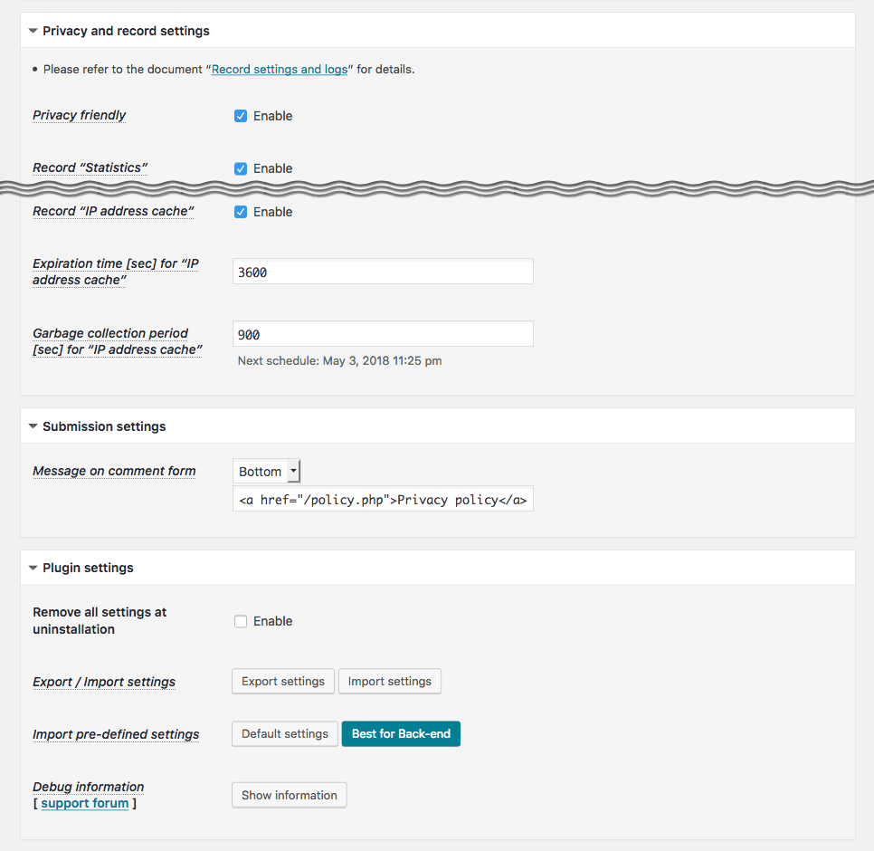 **IP Location Plugin** - Logs tab