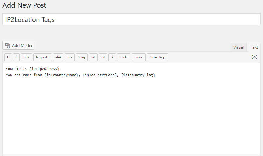 IP2Location Tags 简码显示