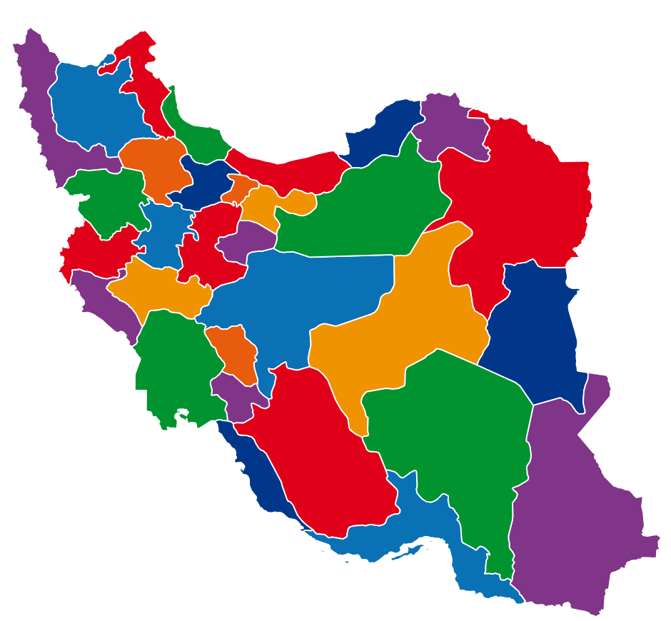 Iran map front end color full