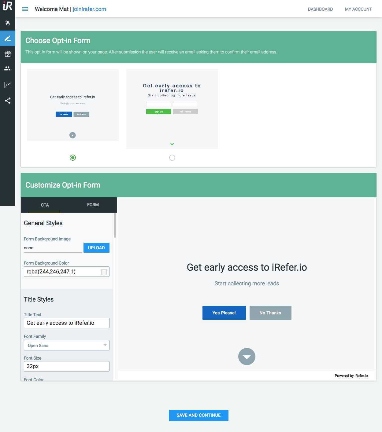 Create your form