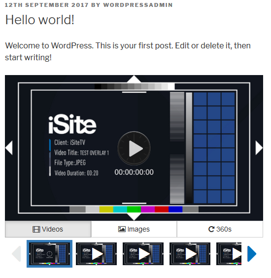 The iSite Media Player in a post.