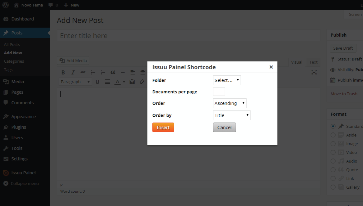 This widget displays the last document in accordance with the options