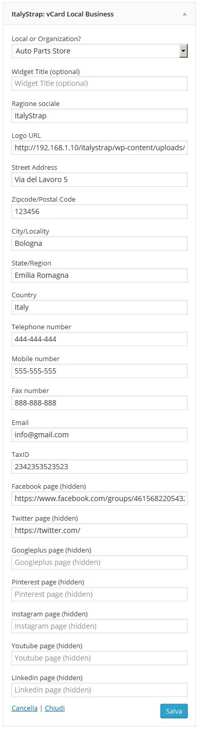 ItalyStrap admin settings