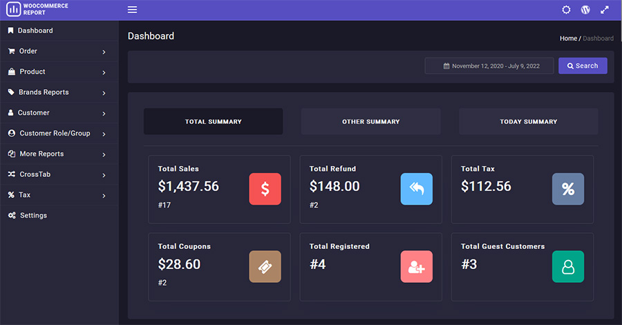 WooCommerce ProductSales Reprot