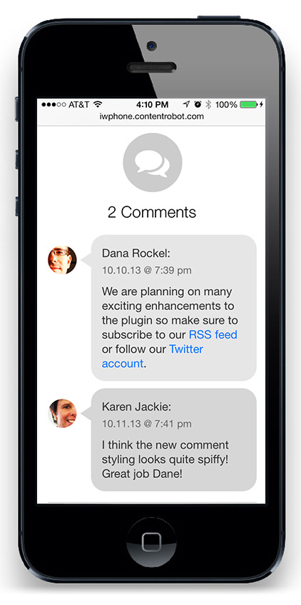 iWPhone comment styling