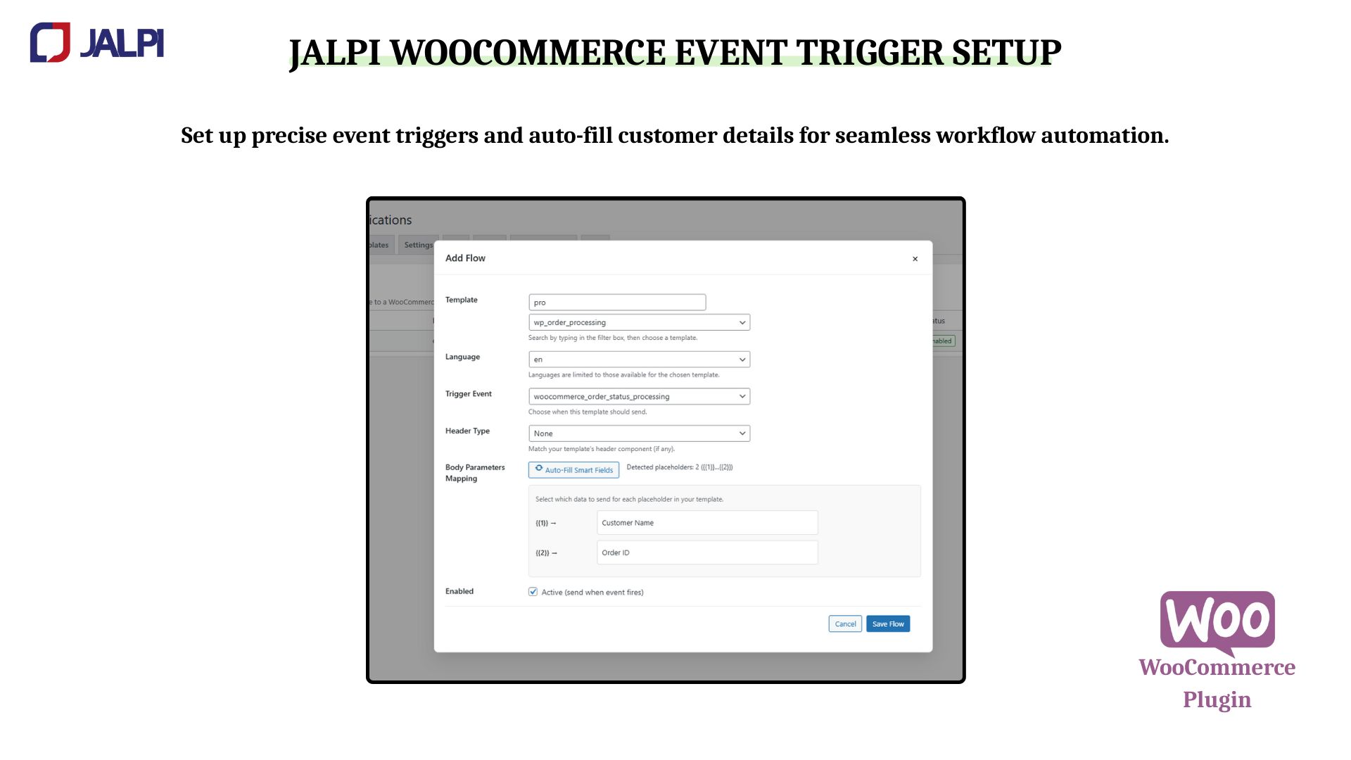 Template selection and event triggers