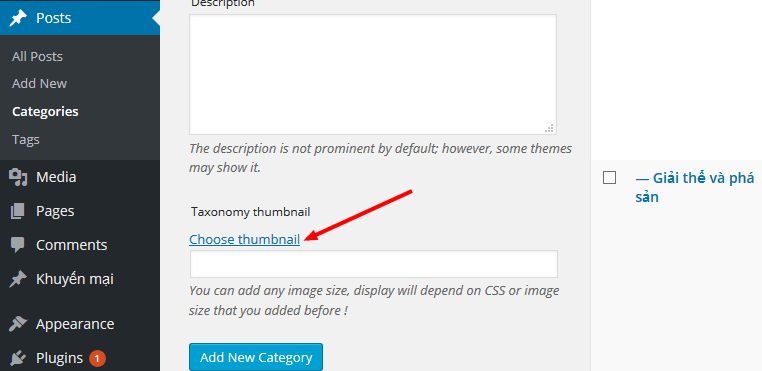 Add image in Category Page