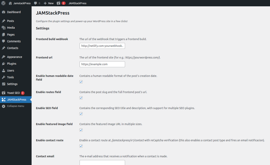 Options panel.