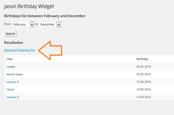 You can export user birthdays to a iCalendar .ics file (in administrator menu).