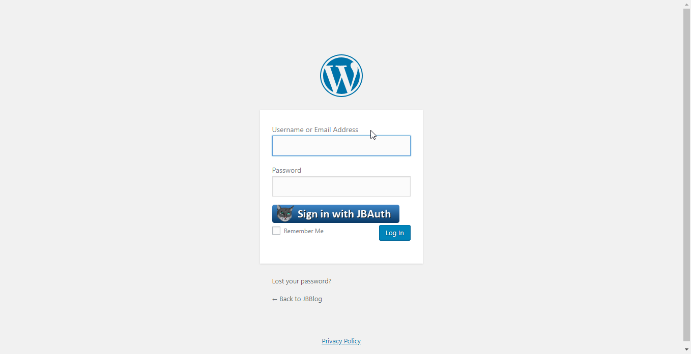 Login button at the wp-login.php Login screen