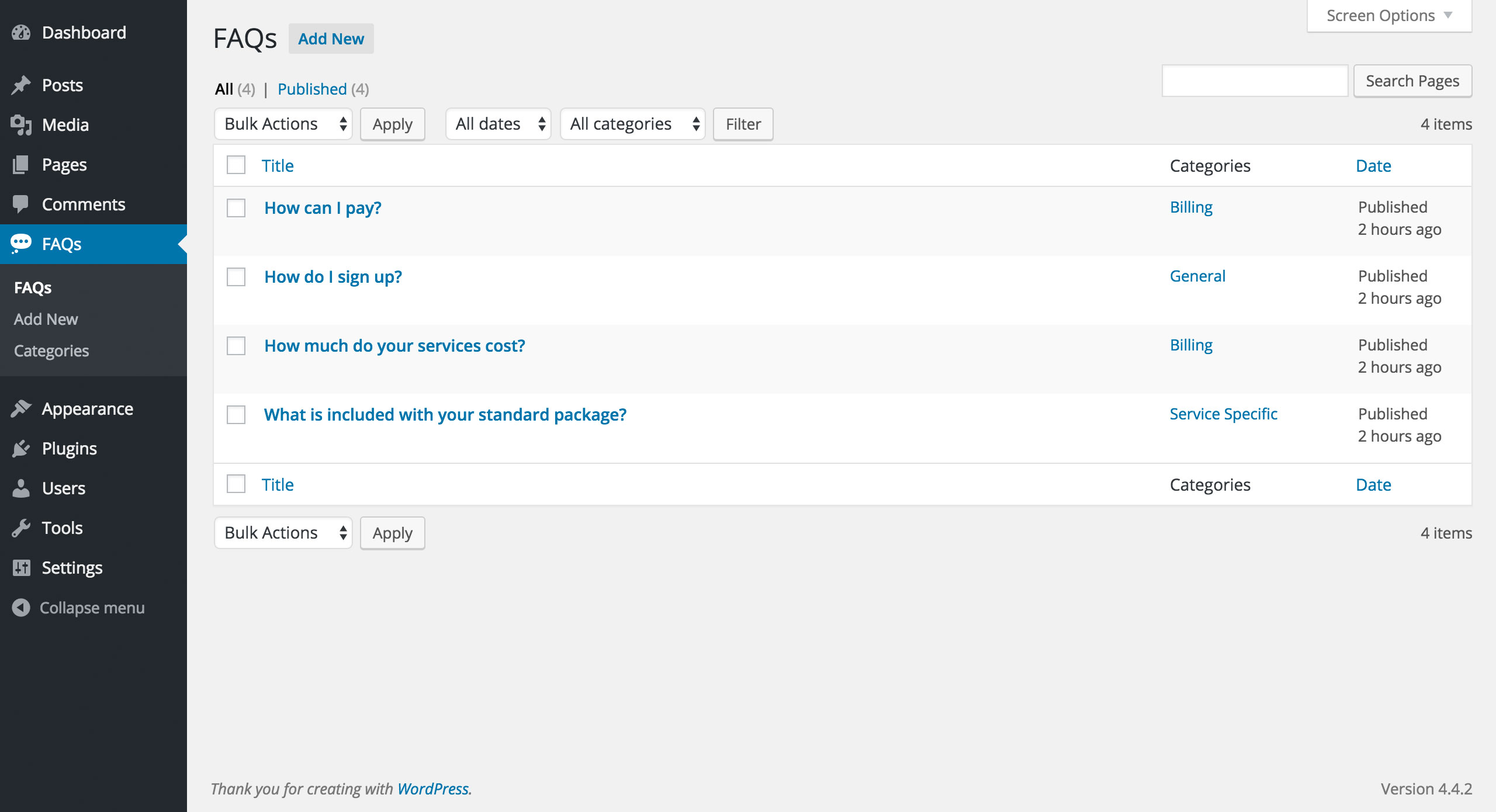 Adding questions