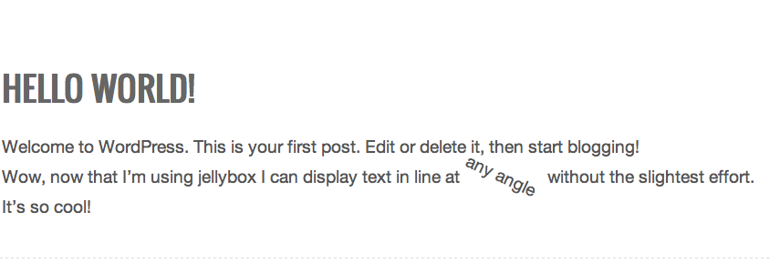 In-line text at an angle using jellybox