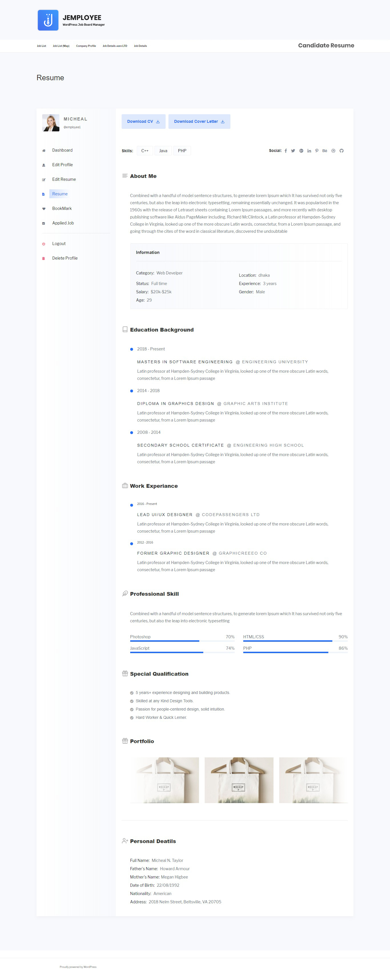 Employer Dashboard