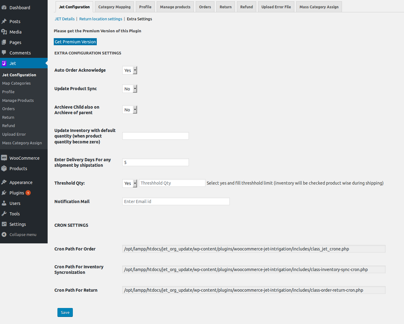 Under “jet Attributes” section all attributes value is compulsory to fill and also select anyone mapped category according to you product requirement ,if you skip to enter any value then you can’t upload your product on jet.com.