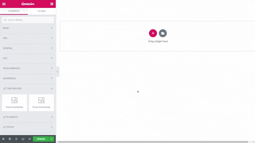 Drag and drop your widgets