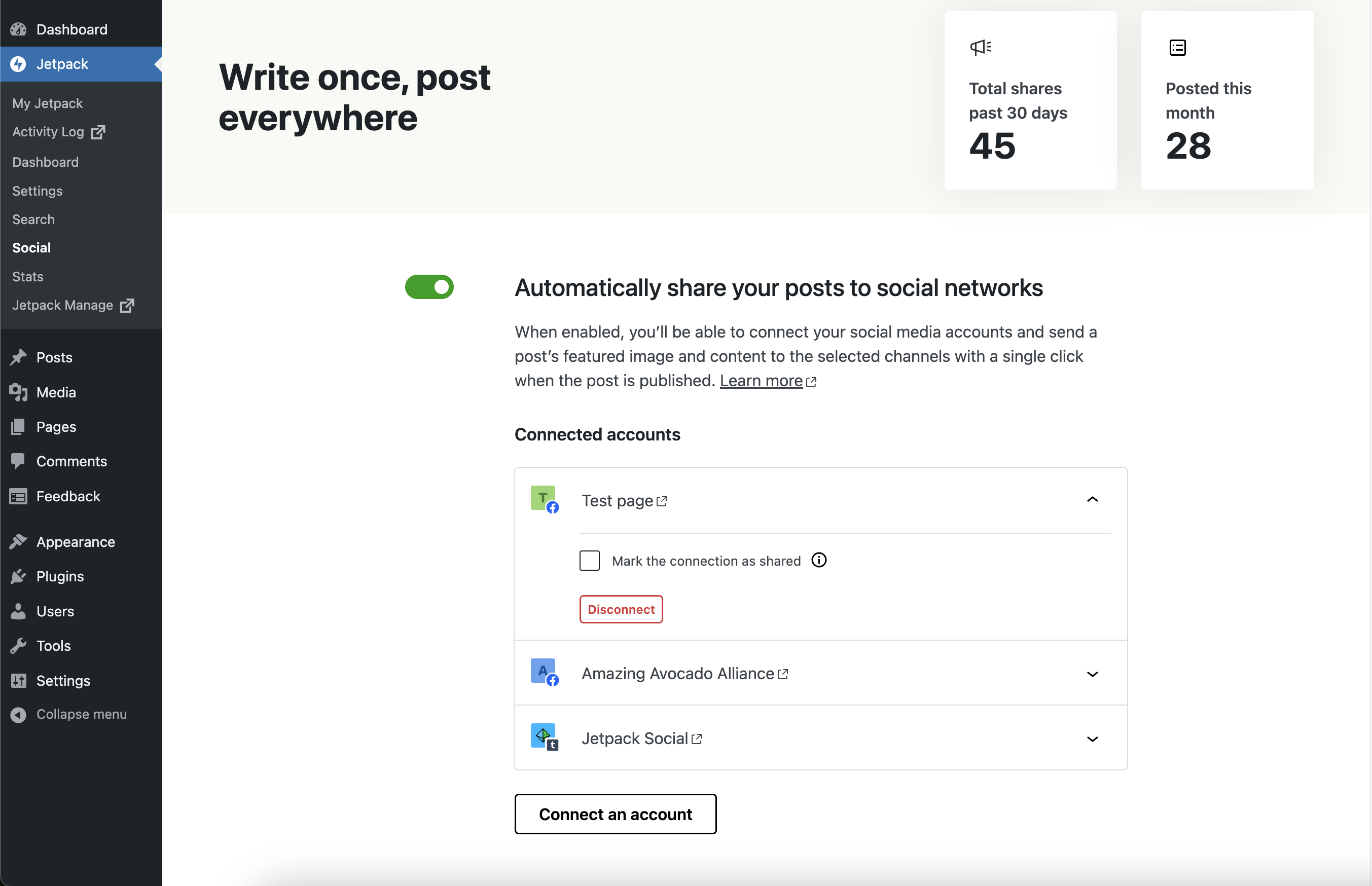 Manage and publish to your social accounts via the Editor.