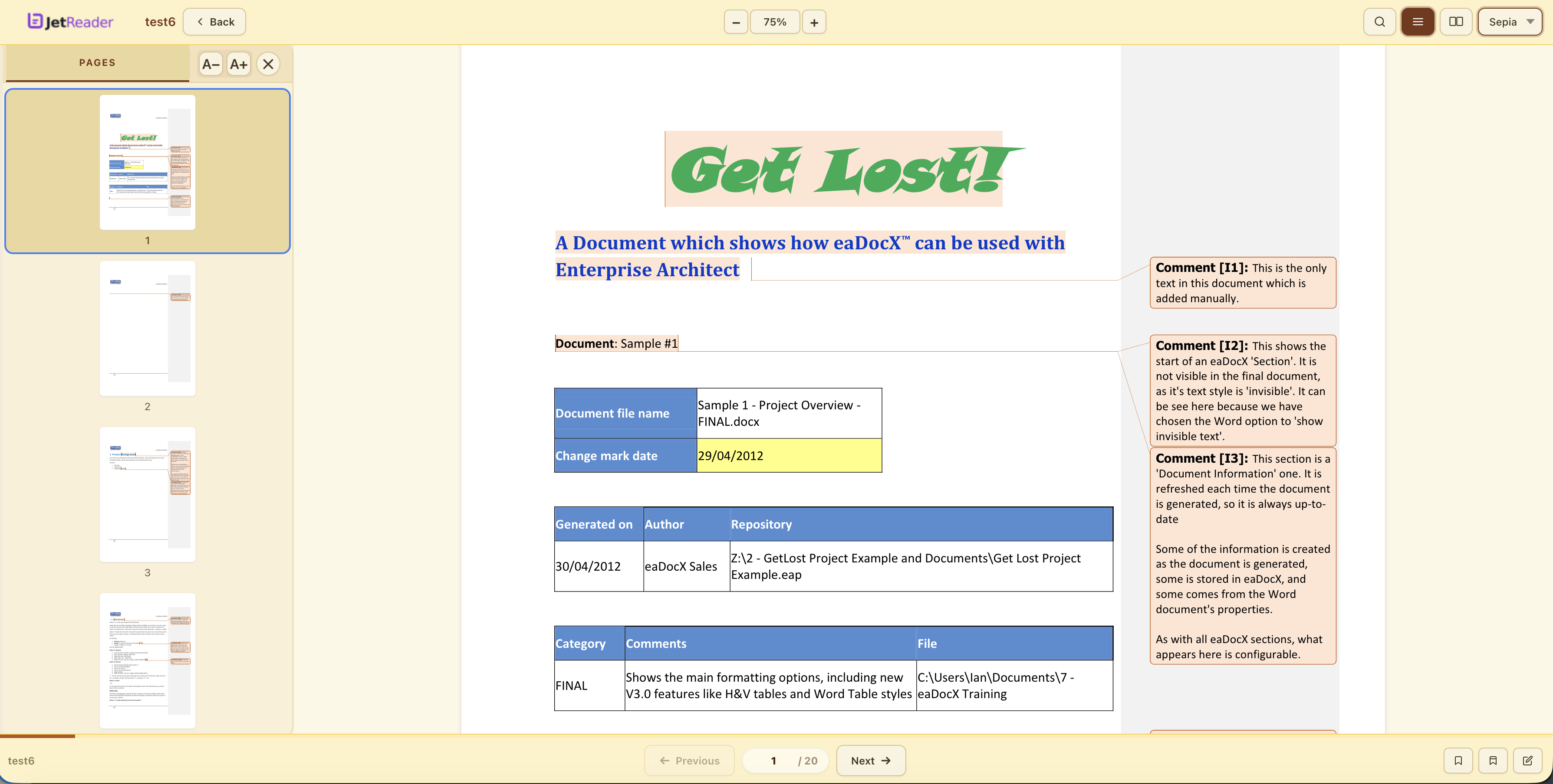 In-Reader Experience — The seamless fullscreen reader open on a document, demonstrating custom layouts for EPUB/DOCX books and optimized viewports for PDF documents.