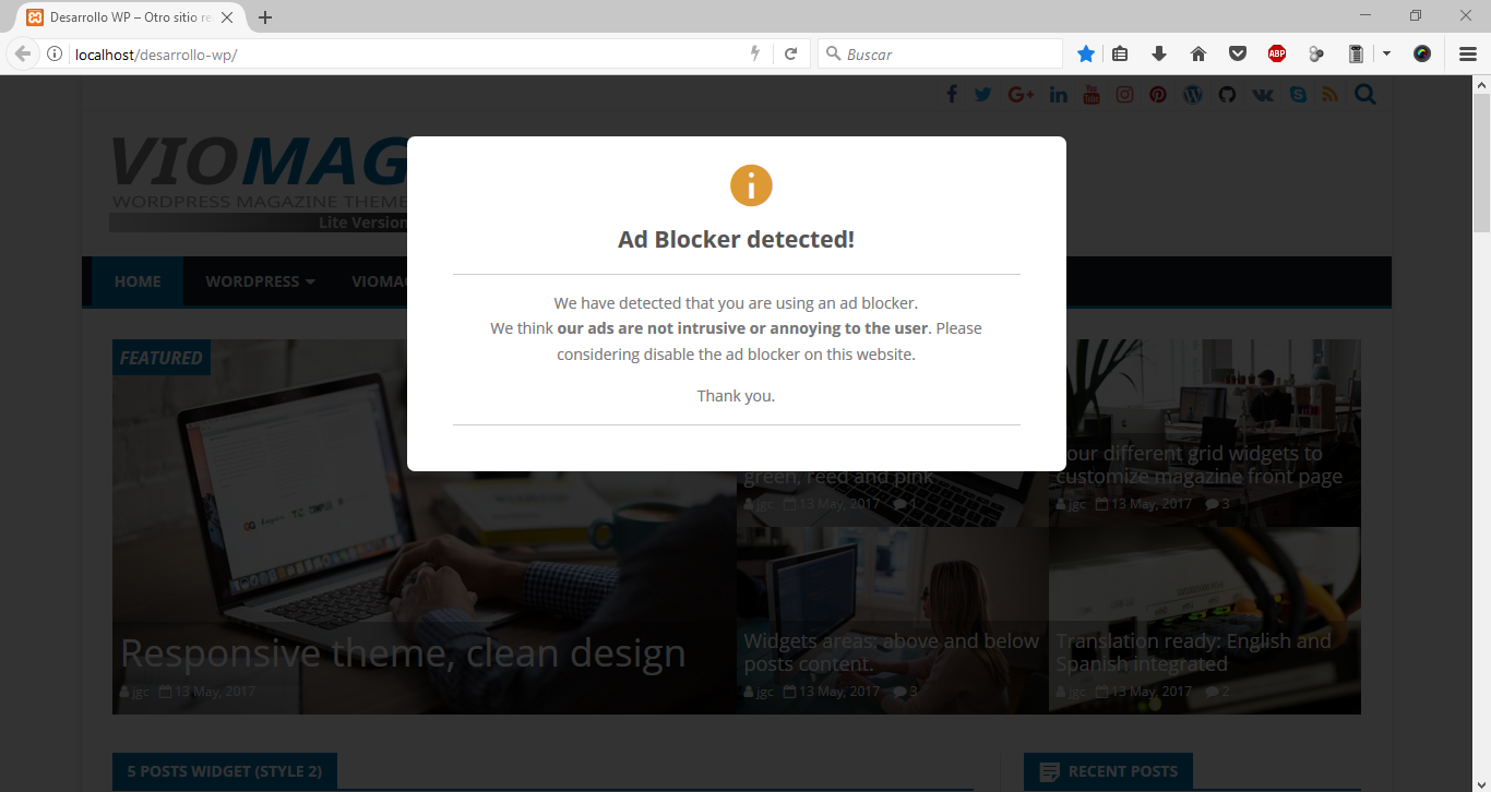 Plugin running on 'Modal box' mode without close button.