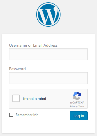 Login form with Google reCAPTCHA.