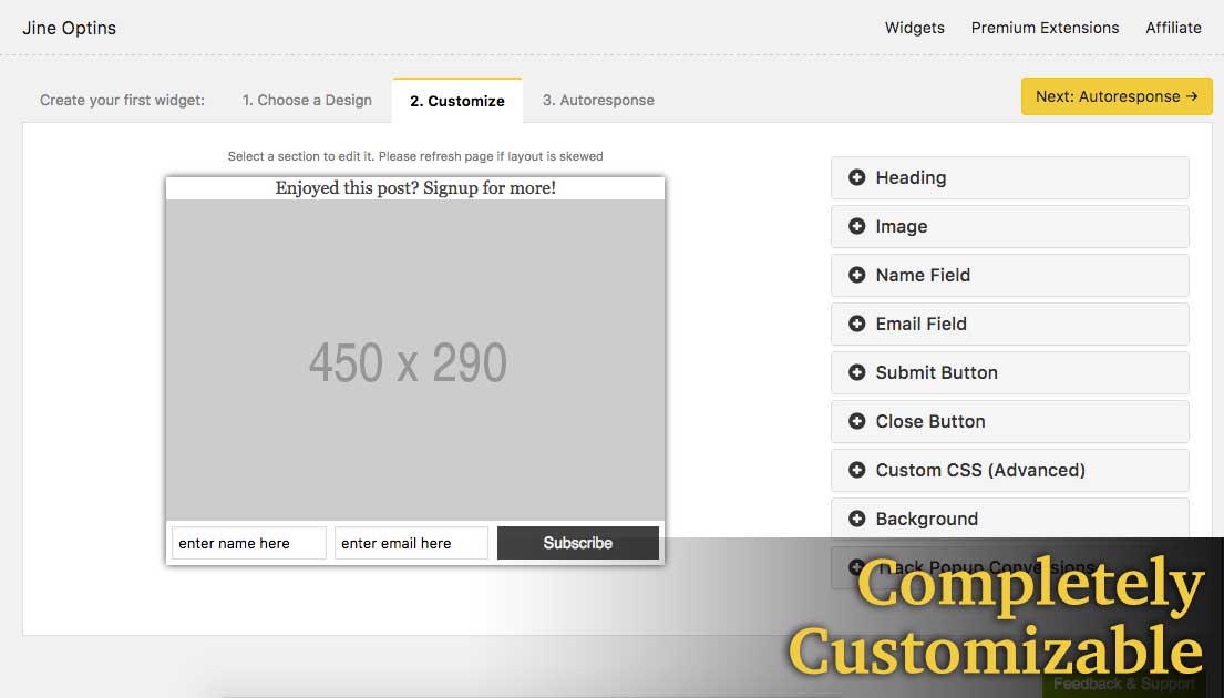 All the elements on the theme can be edited and customized. Choose from various fonts, colors & button styles.