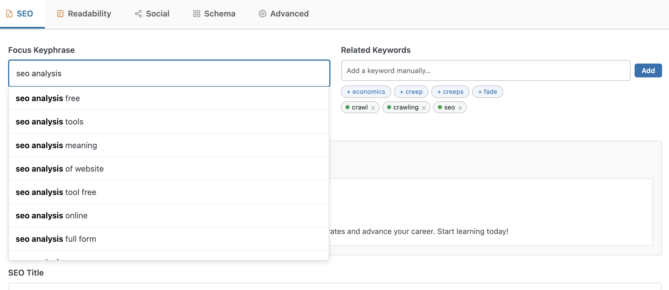 Google Keyword Suggestions