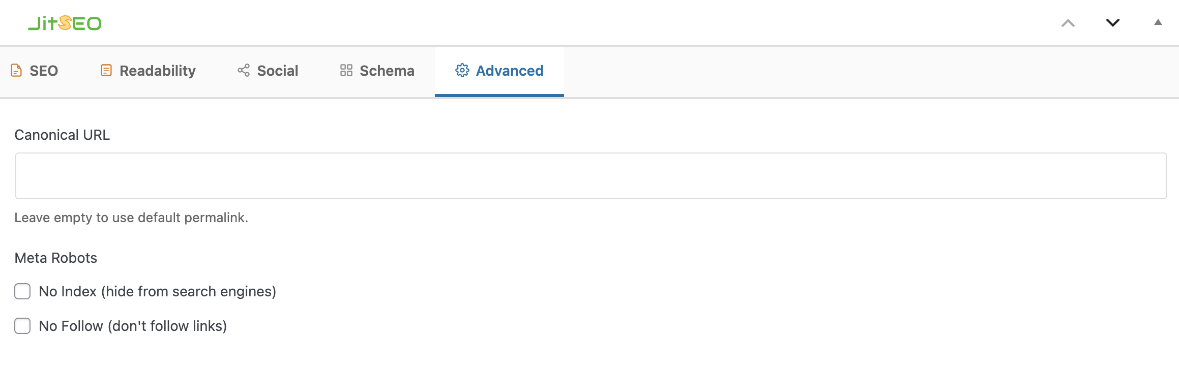 Advanced Setting Panel