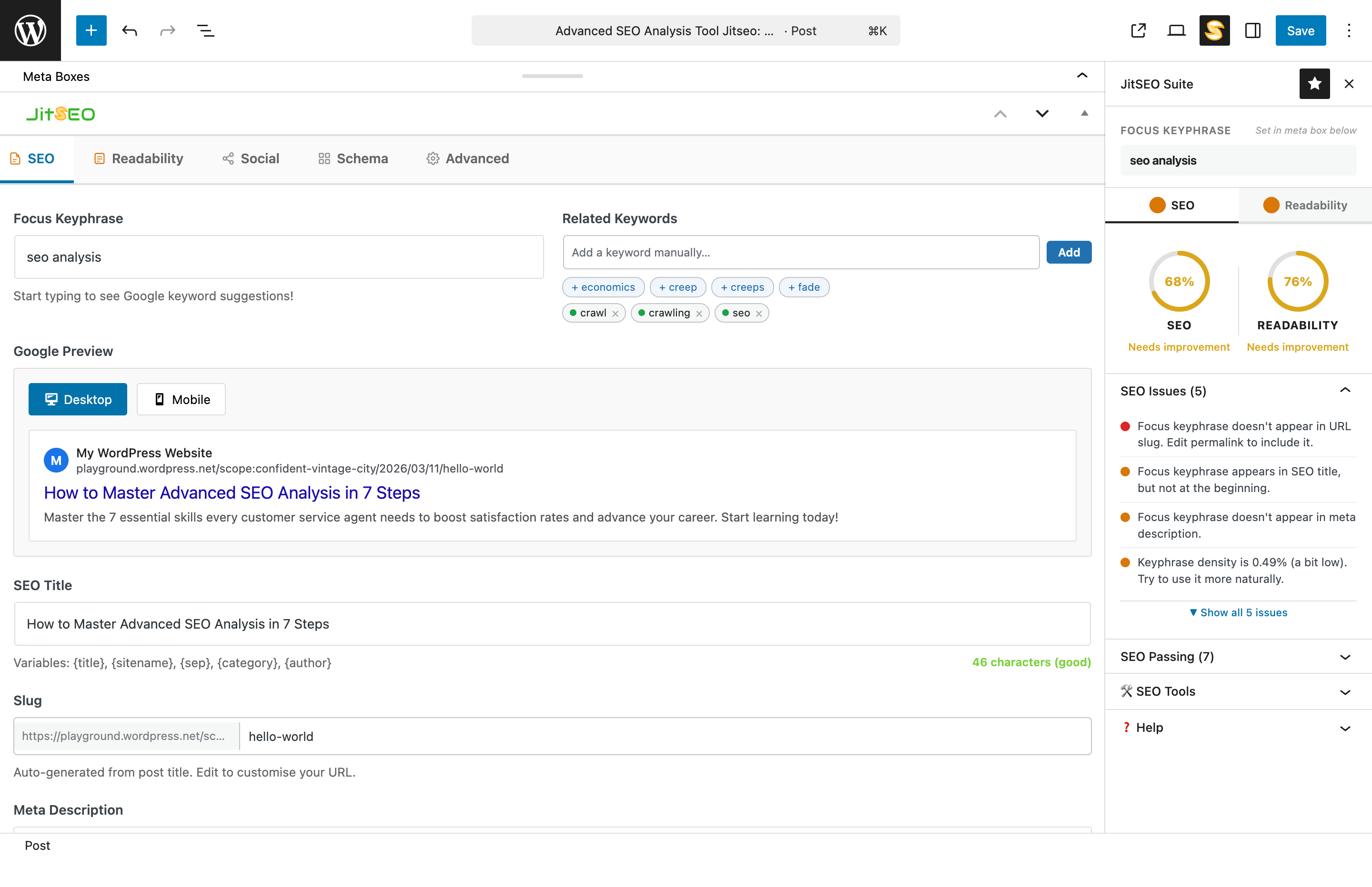 JitSEO Suite Sidebar