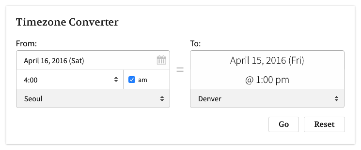 Timezone Converter Widget