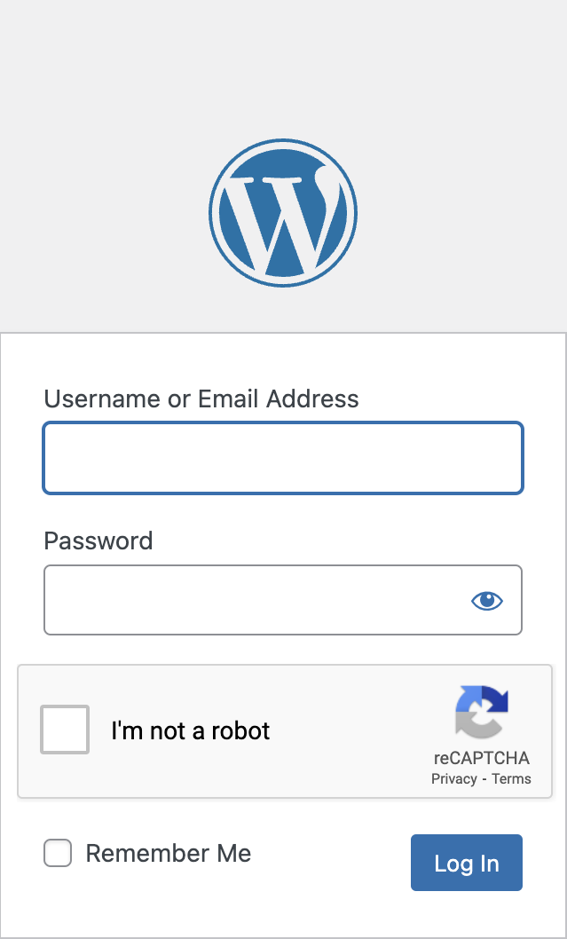 WordPress Login.