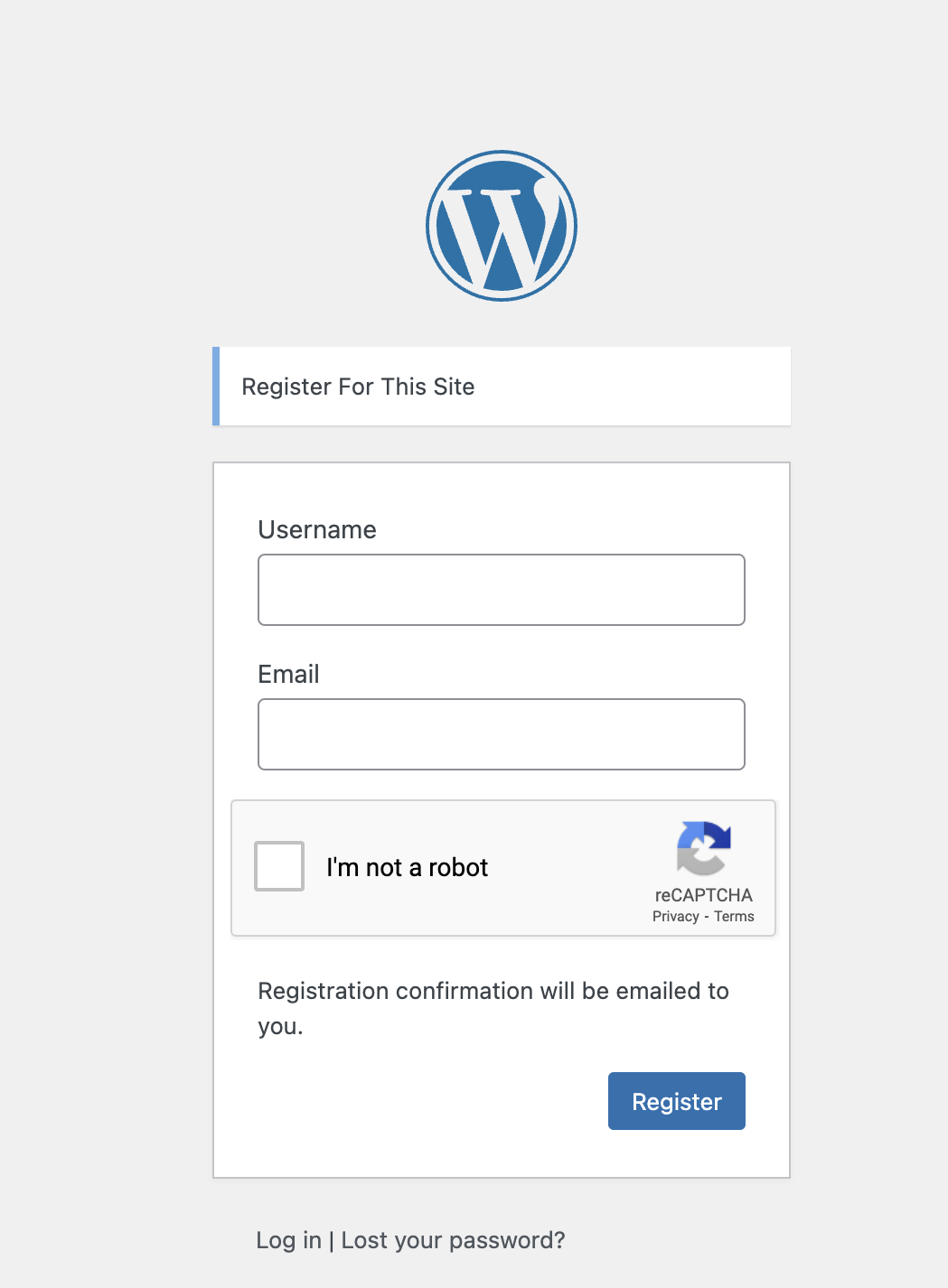 WordPress Register.