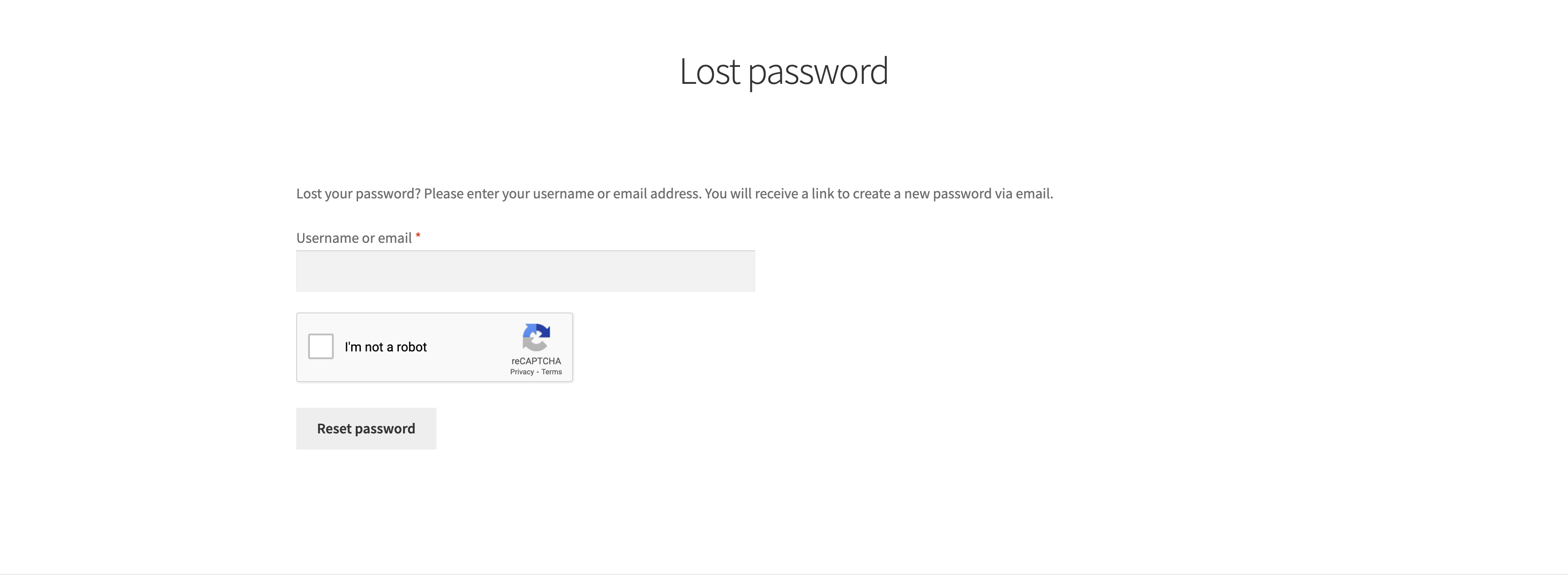 Reset Password.