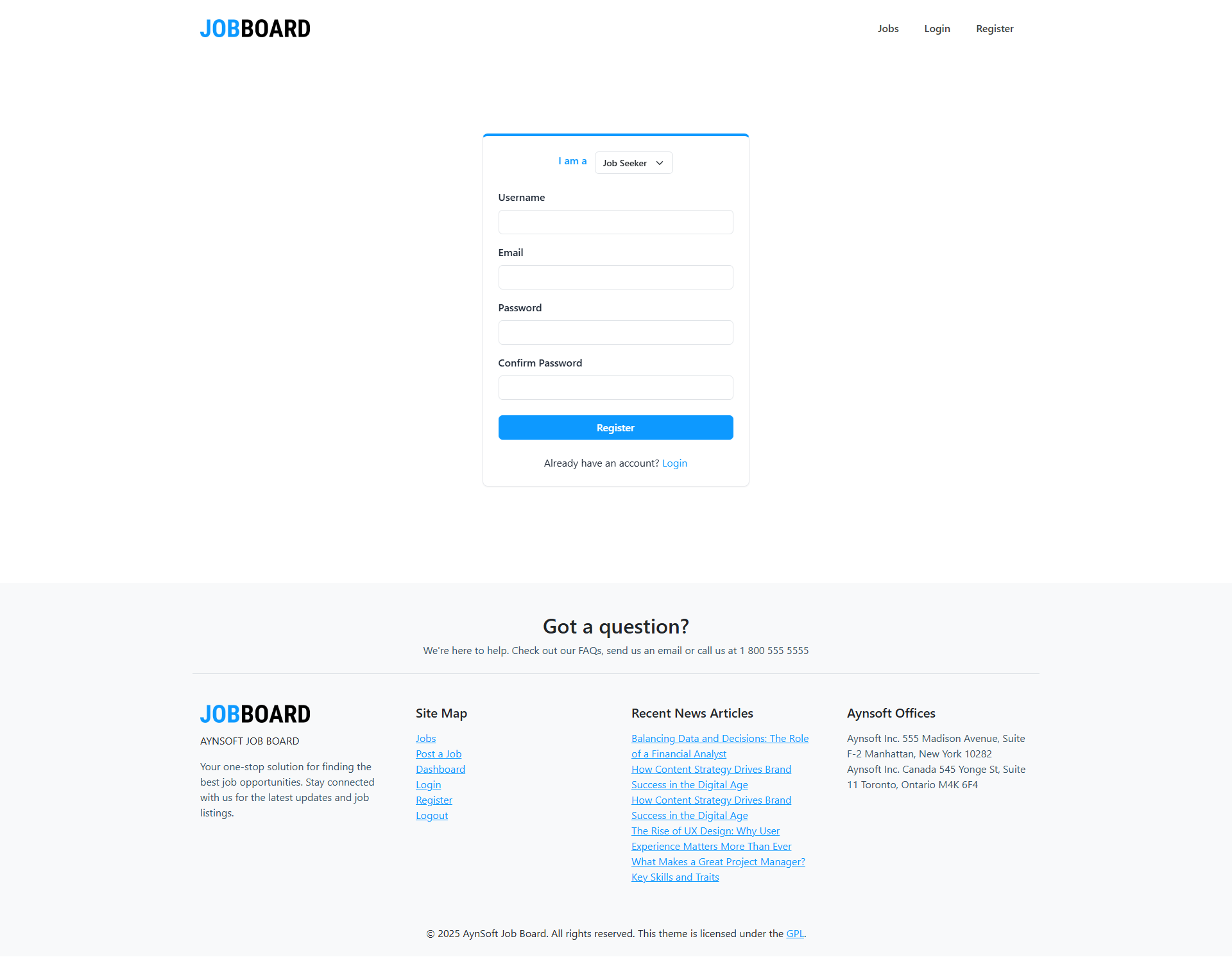 Post a job page
