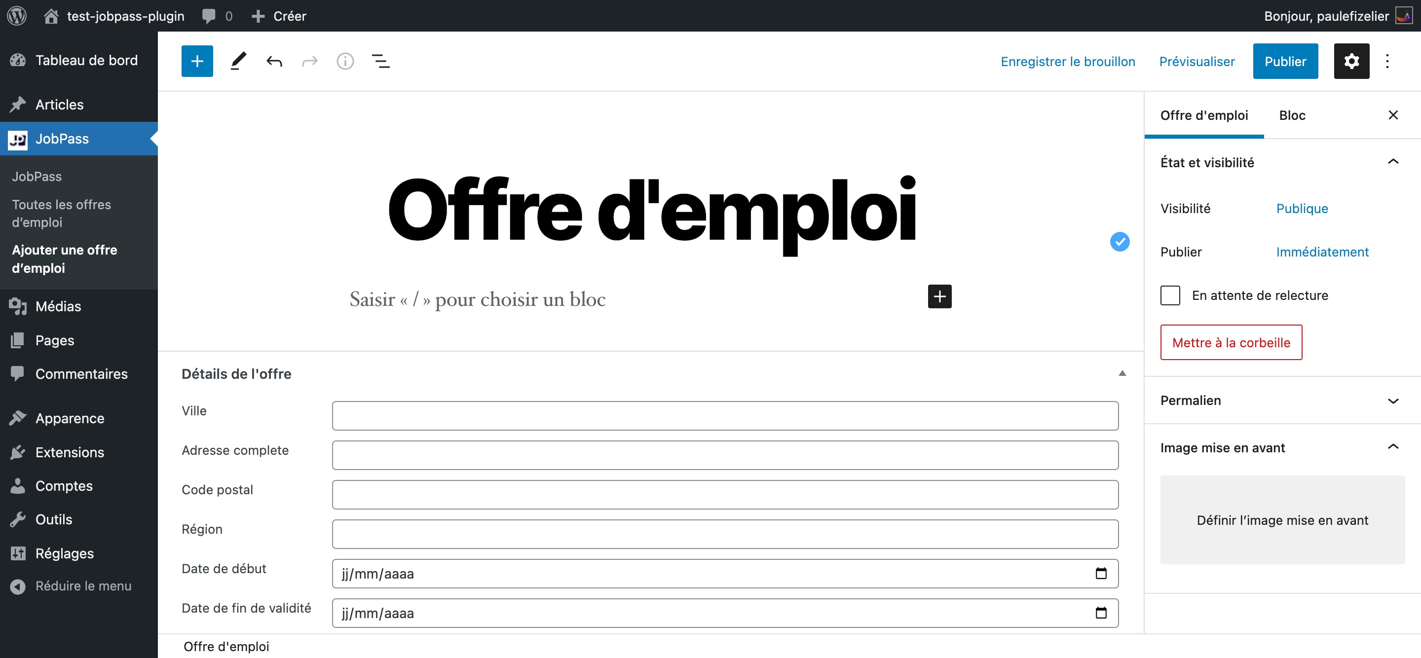 Offre d'emploi JobPass