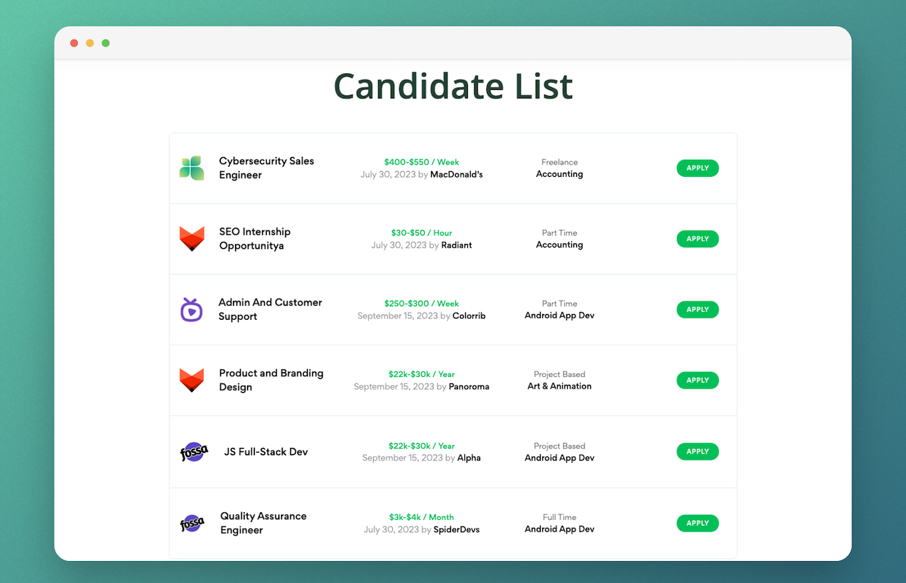 Candidate Single — Detailed candidate profile with essentials