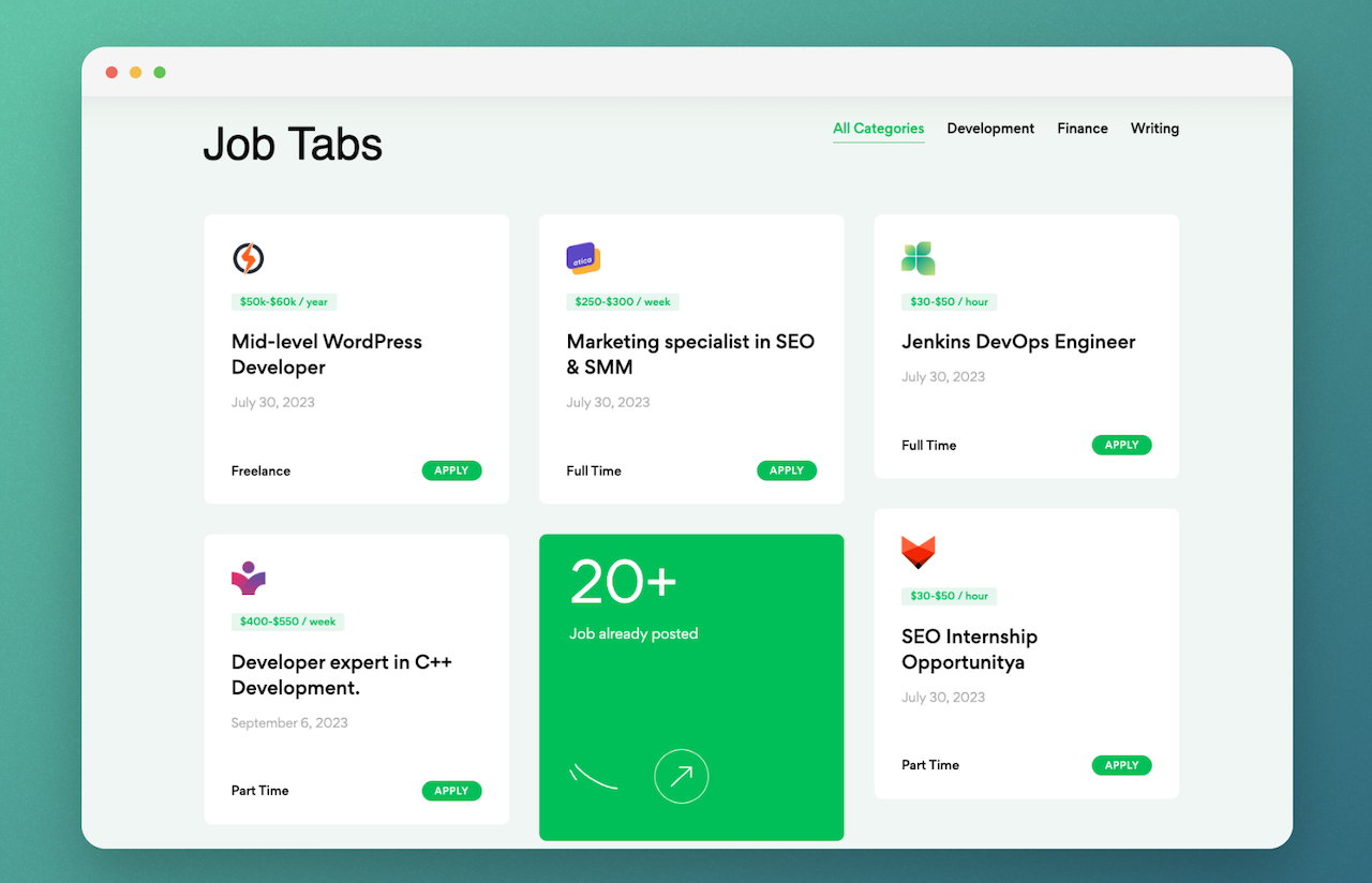 Candidate List — Display candidates with filters