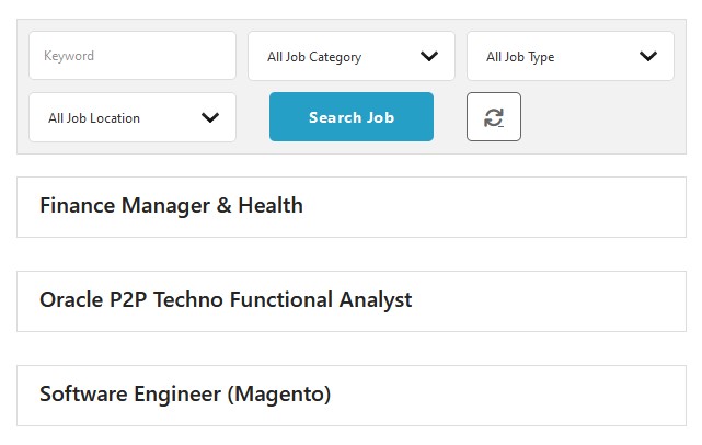 Showing Job Listing in Grid View