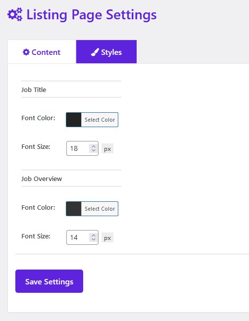 Details page content settings