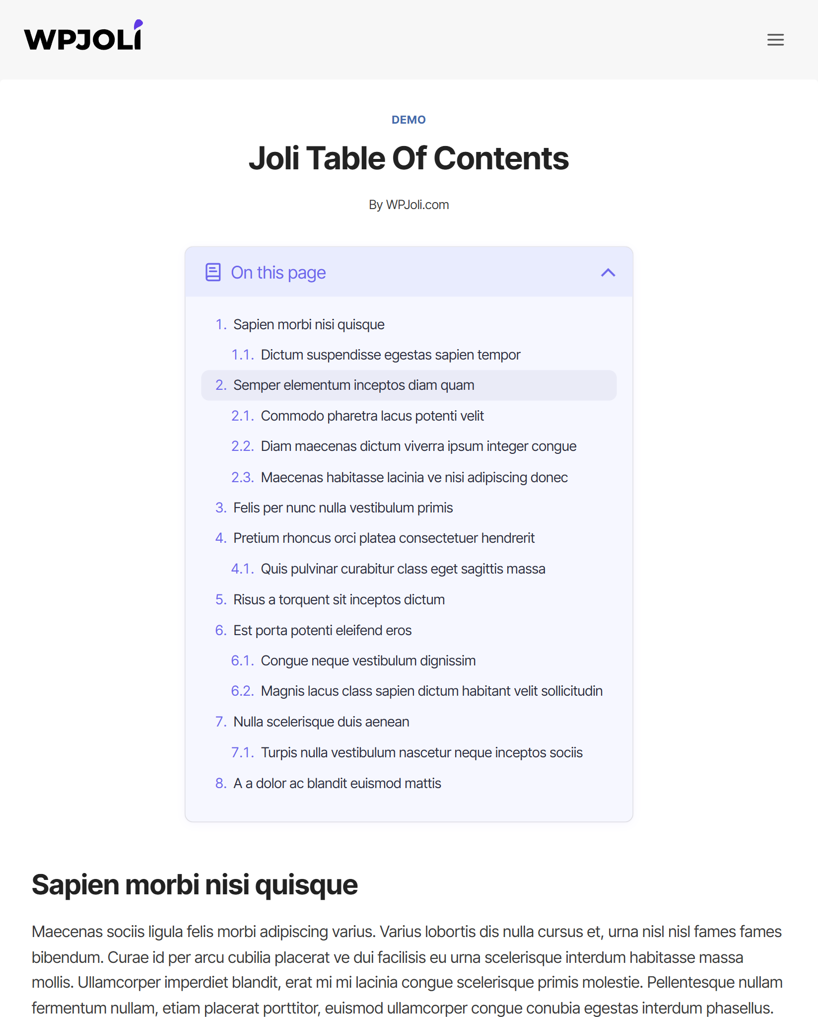 Settings Page — General