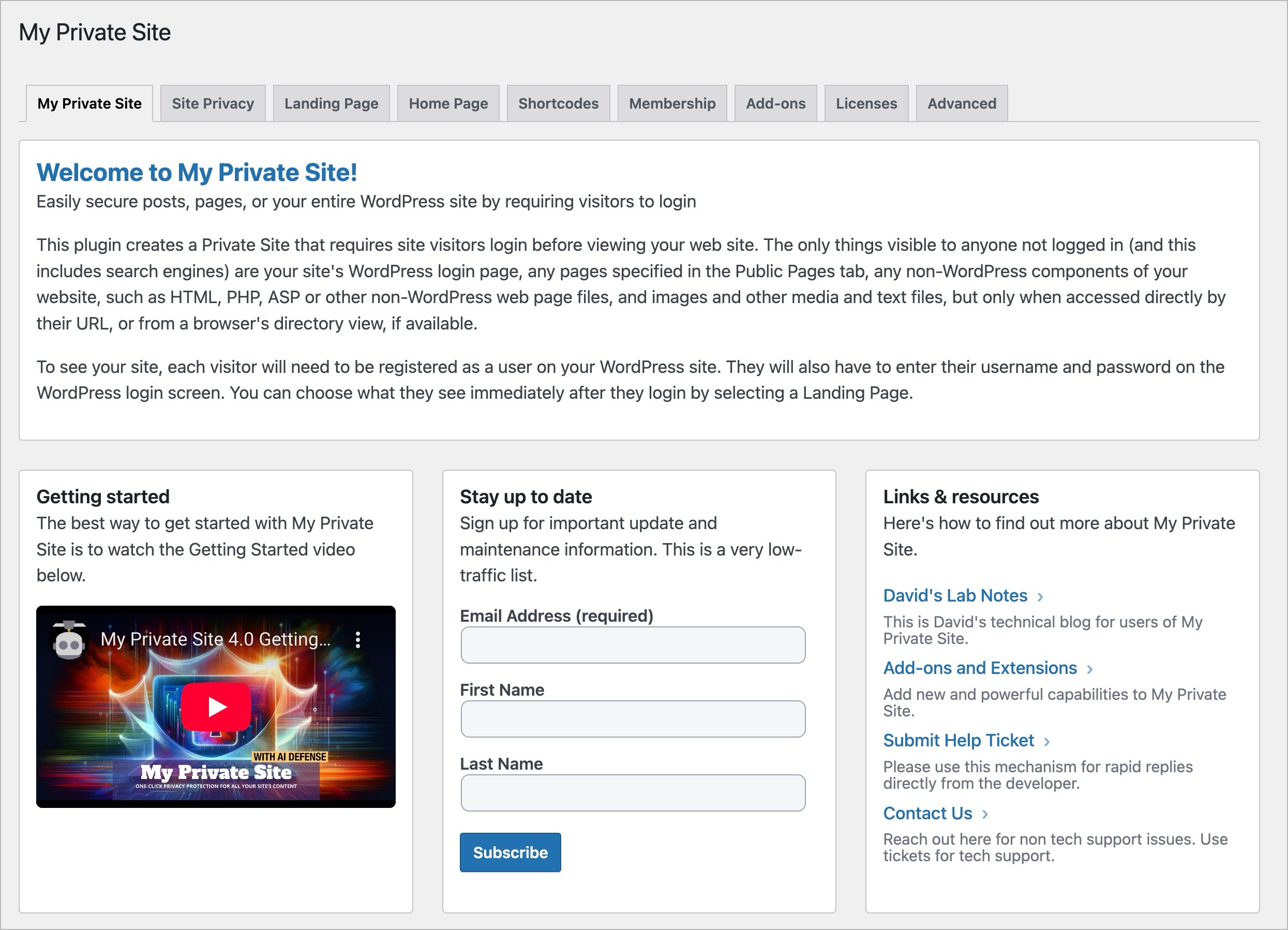 Site privacy mode enabled