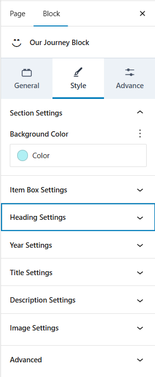Style Settings – Heading Setting