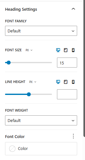 Style Settings – Description Setting