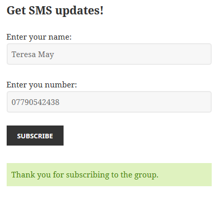 The Messages tab, where you SMS messages are constructed.