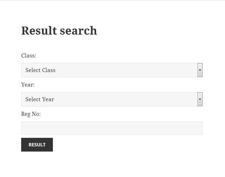 Result Search Form.