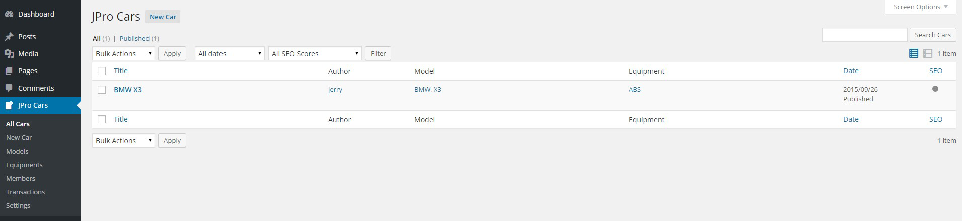 JPro Cars backend.
