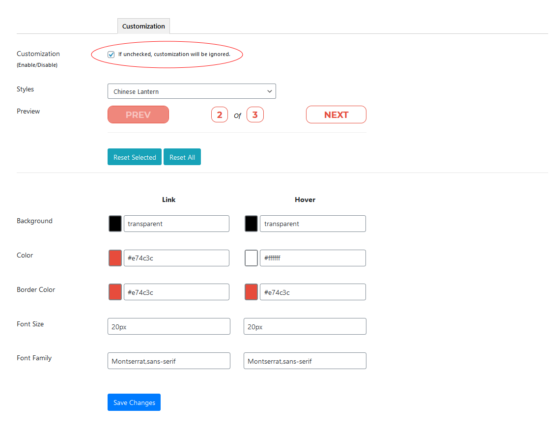 Settings overview